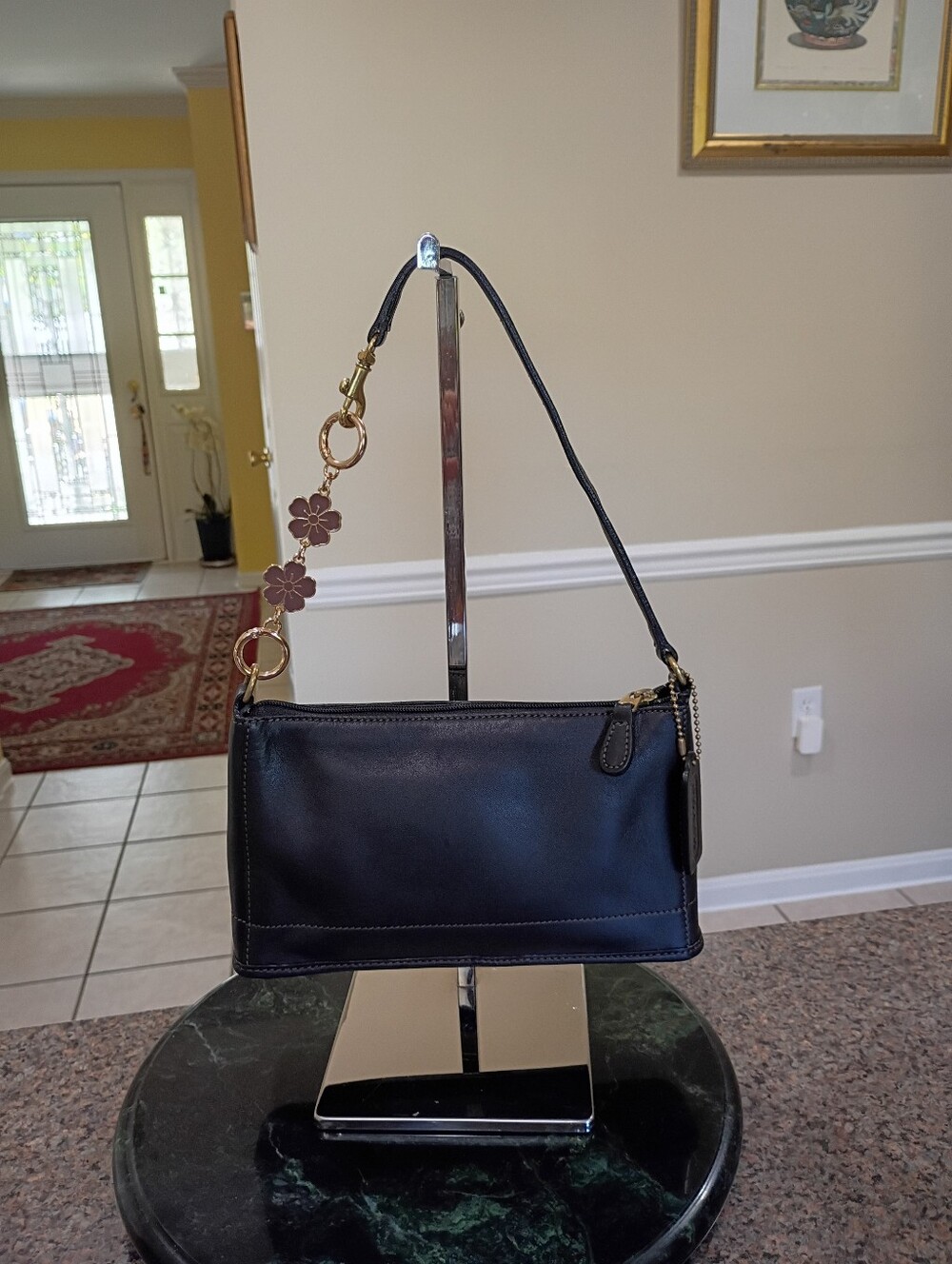 Coach Demi Baguette Black Leather 9311 - Picture 4 of 14